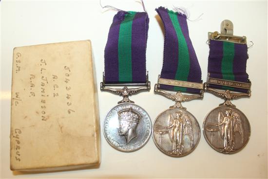 2 Malaga, Palestine, Cyprus medals